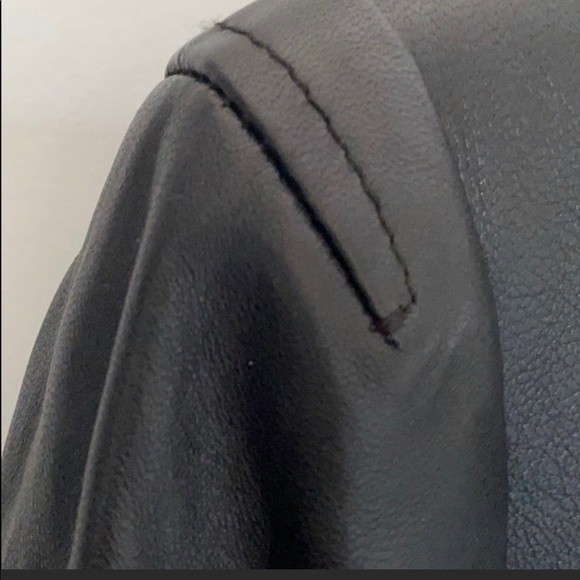 $795 Elizabeth and James Black Leather Blazer Jacket Lambskin Size 6 - Picture 5 of 9